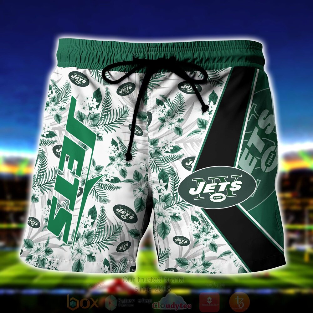 NFL New York Jets Skeleton Hawaiian Shirt Short 1 2 3 4