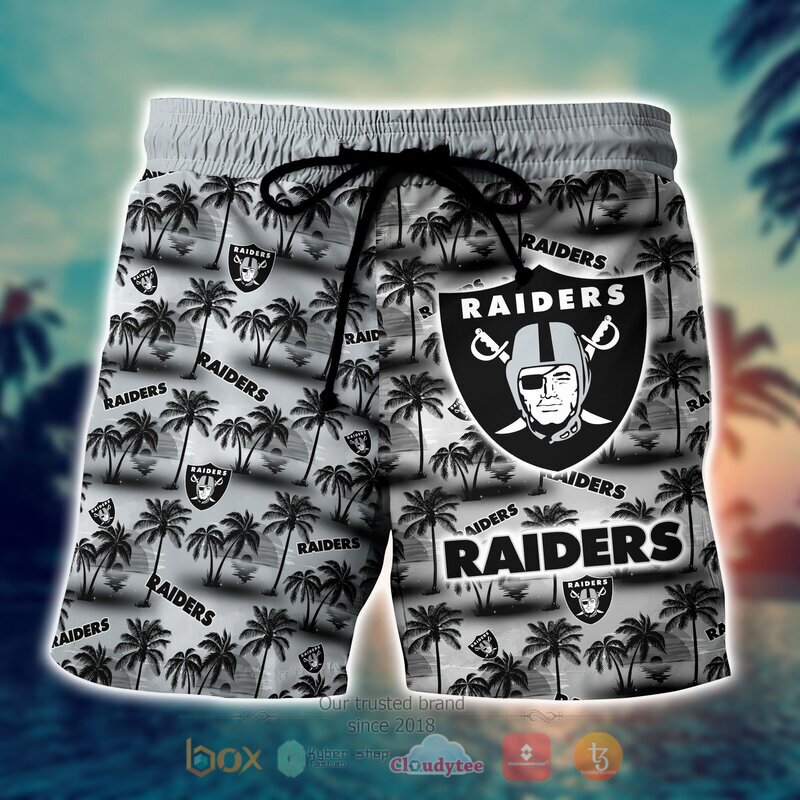 NFL Oakland Raiders Coconut Hawaiian shirt, Short 3 NFL Oakland Raiders Coconut Hawaiian shirt Short 1 1 2