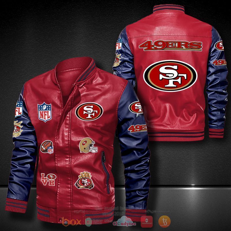 NFL San Francisco 49ers Bomber leather jacket 5 NFL San Francisco 49ers Bomber leather jacket 1 2 3 4