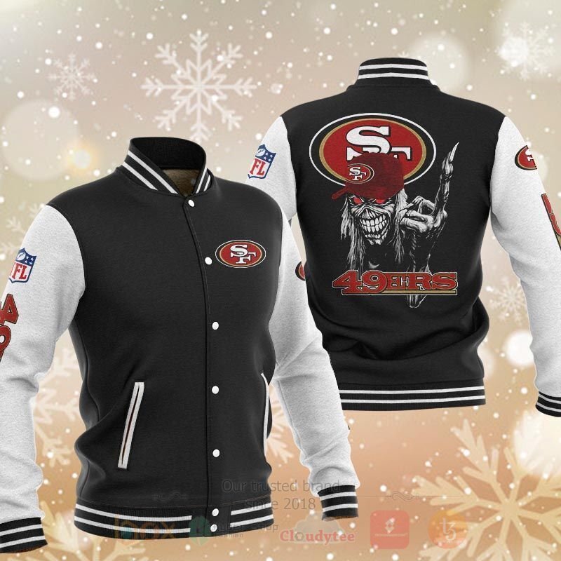 NFL San Francisco 49ers Rugby Team Death Skull Baseball Jacket