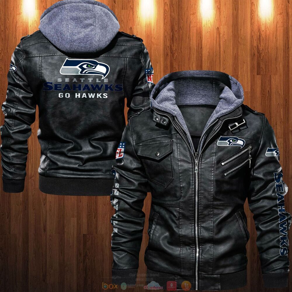 NFL Seattle Seahawks Go Hawks Leather Jacket