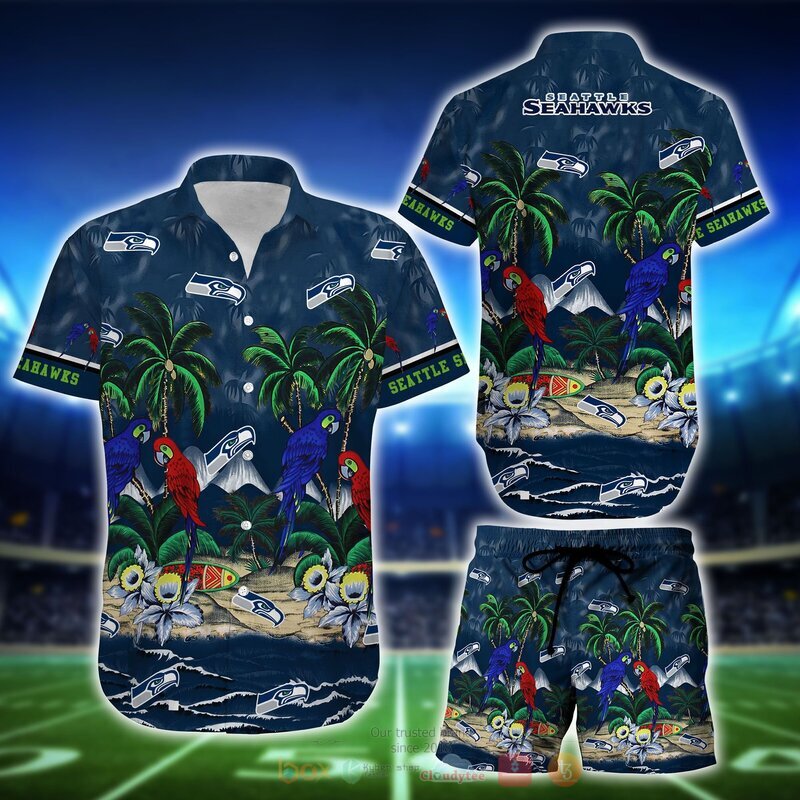 NFL Seattle Seahawks Parrot Hawaiian Shirt Short