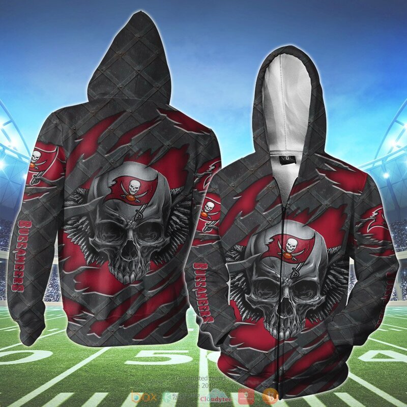 NFL Tampa Bay Buccaneers Wings Skull 3D Shirt, Hoodie 2 NFL Tampa Bay Buccaneers Wings Skull 3D Shirt Hoodie 1