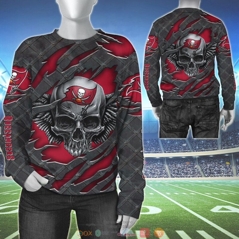 NFL Tampa Bay Buccaneers Wings Skull 3D Shirt, Hoodie 3 NFL Tampa Bay Buccaneers Wings Skull 3D Shirt Hoodie 1 2