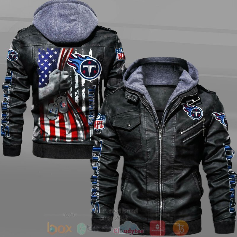 NFL Tennessee Titans Flag Leather Jacket American Flag Leather Jacket