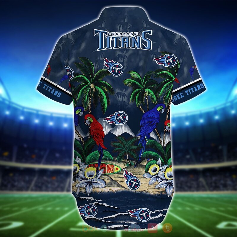 NFL Tennessee Titans Parrot Hawaiian Shirt, Short 3 NFL Tennessee Titans Parrot Hawaiian Shirt Short 1 2