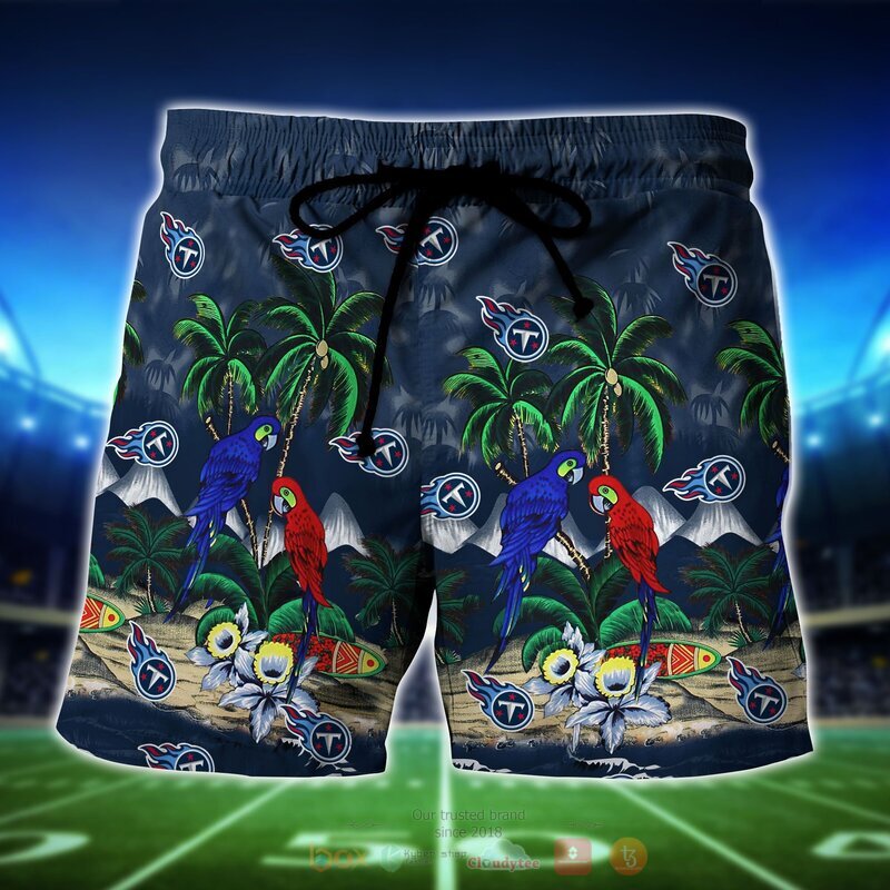 NFL Tennessee Titans Parrot Hawaiian Shirt, Short 5 NFL Tennessee Titans Parrot Hawaiian Shirt Short 1 2 3 4