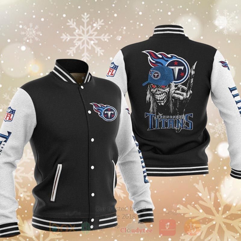 NFL Tennessee Titans Rugby Team Death Skull Baseball Jacket