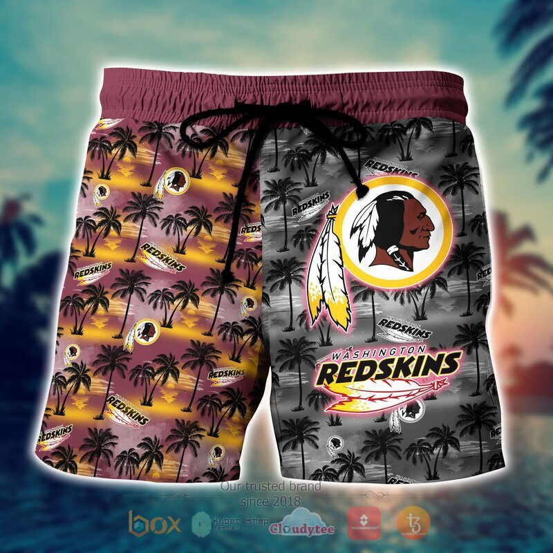 NFL Washington Redskins Coconut Hawaiian shirt, Short 4 NFL Washington Redskins Coconut Hawaiian shirt Short 1 2 3