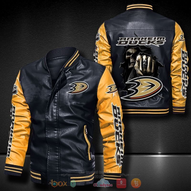 NHL Anaheim Ducks Death God Bomber leather jacket 1 2 3 4 5