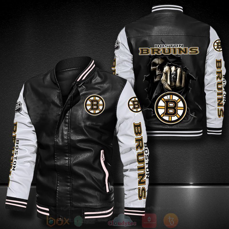 NHL Boston Bruins Death Skulls Bomber Leather Jacket