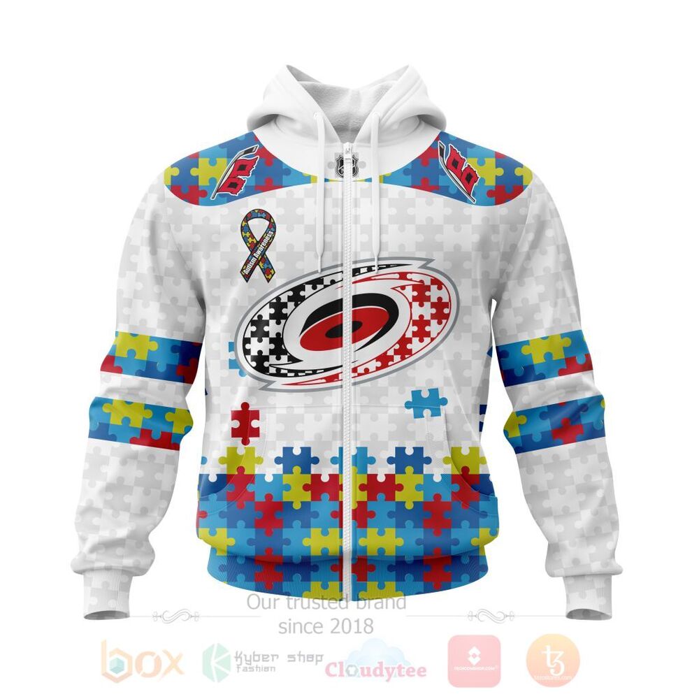 BEST Personalized Custom NHL Carolina Hurricanes Autism Awareness 3D All Over Printed Hoodie, Shirt 2 NHL Carolina Hurricanes Autism Awareness Personalized 3D Hoodie Shirt 1