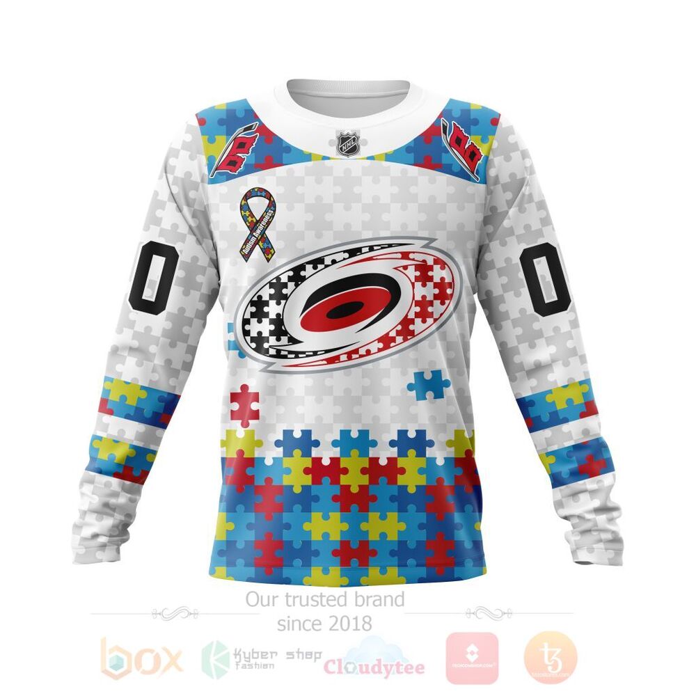 BEST Personalized Custom NHL Carolina Hurricanes Autism Awareness 3D All Over Printed Hoodie, Shirt 3 NHL Carolina Hurricanes Autism Awareness Personalized 3D Hoodie Shirt 1 2