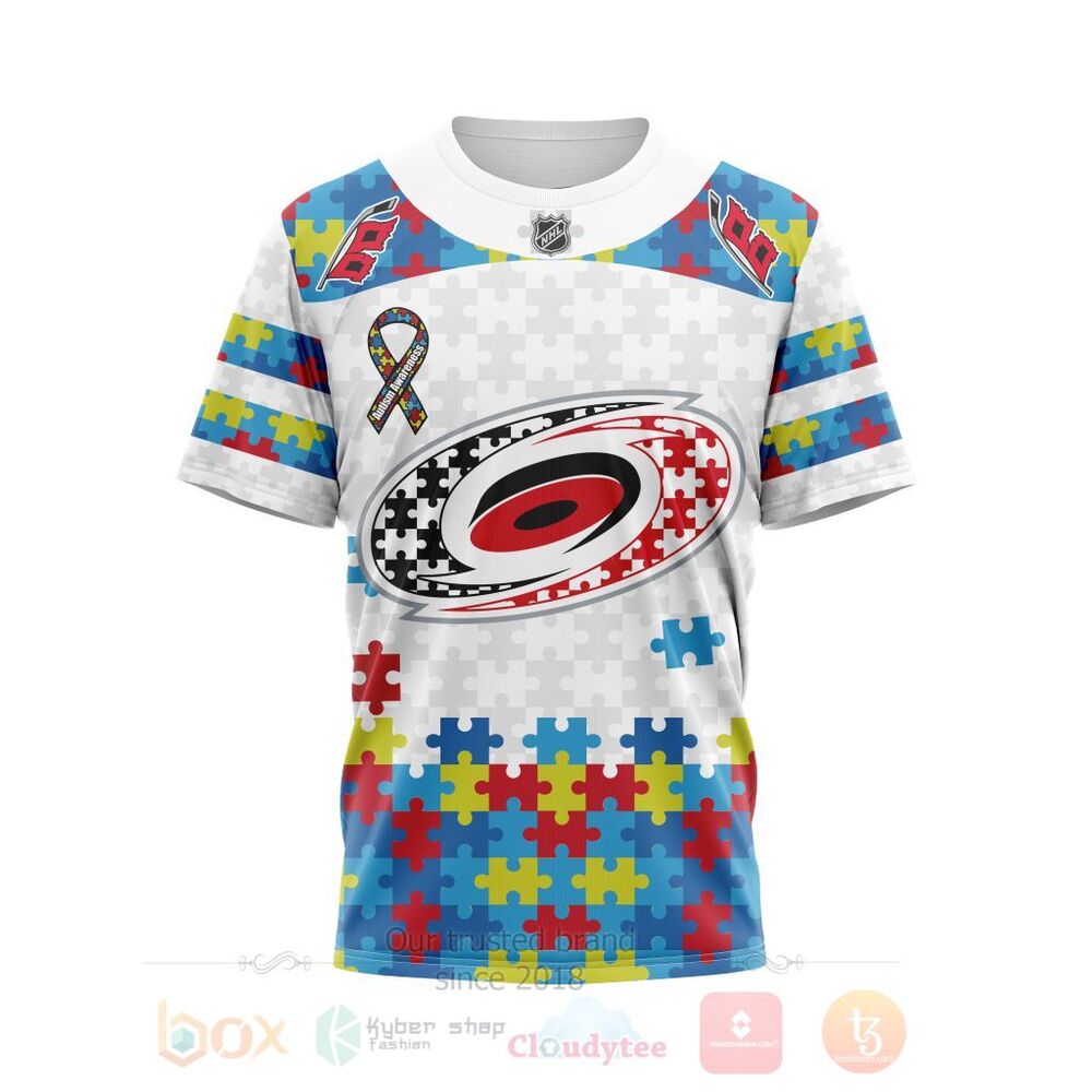 BEST Personalized Custom NHL Carolina Hurricanes Autism Awareness 3D All Over Printed Hoodie, Shirt 4 NHL Carolina Hurricanes Autism Awareness Personalized 3D Hoodie Shirt 1 2 3