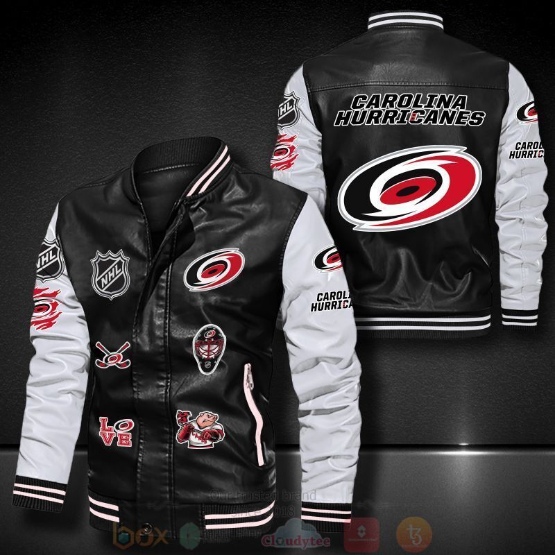 NHL Carolina Hurricanes Bomber Leather Jacket