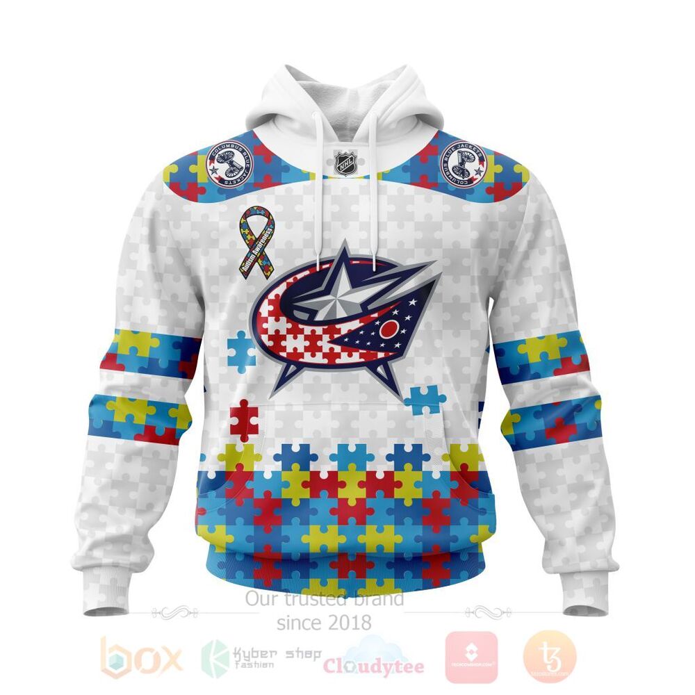 NHL Columbus Blue Jackets Autism Awareness Personalized 3D Hoodie Shirt