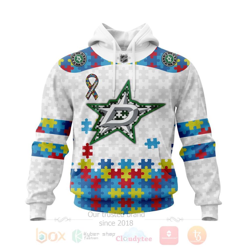 NHL Dallas Stars Autism Awareness Personalized 3D Hoodie Shirt