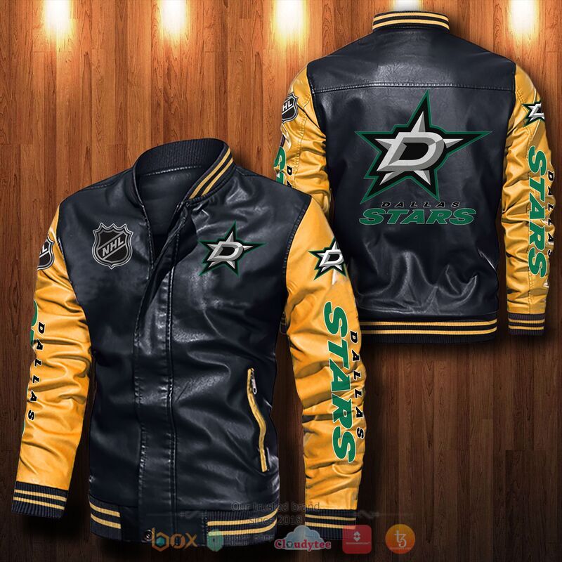 NHL Dallas Stars Bomber leather jacket 6 NHL Dallas Stars Bomber leather jacket 1 2 3 4 5