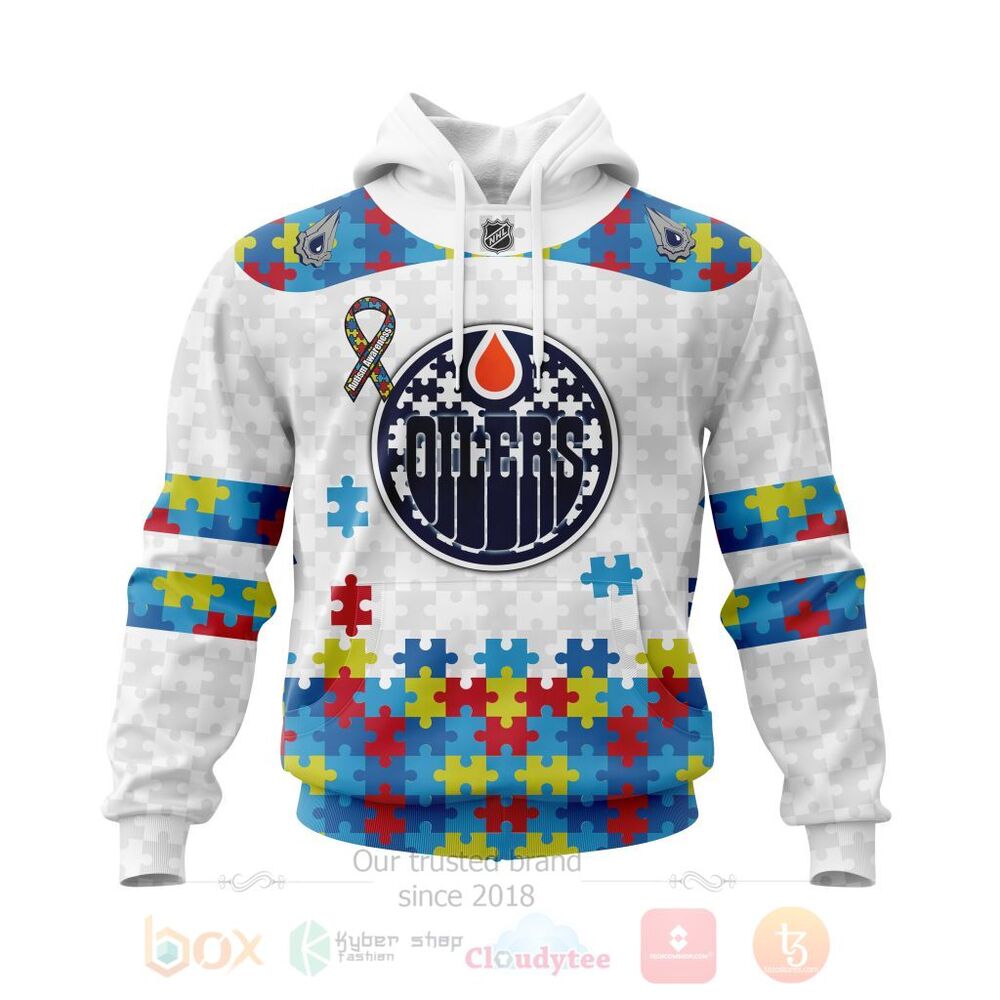 NHL Edmonton Oilers Autism Awareness Personalized 3D Hoodie Shirt