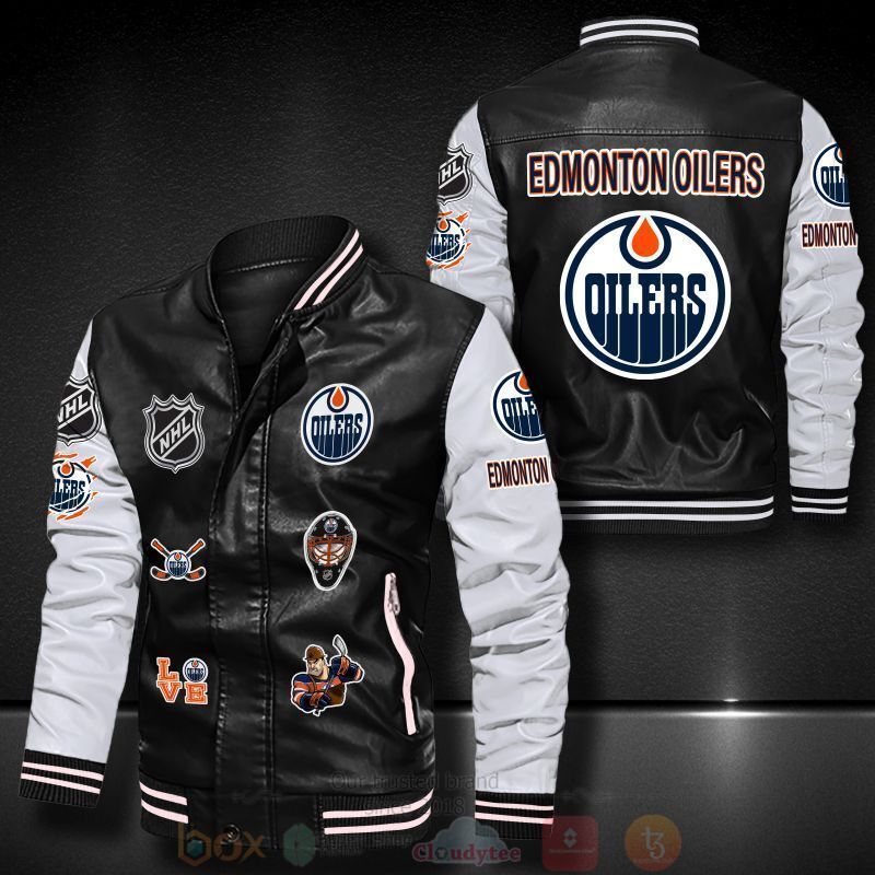 NHL Edmonton Oilers Bomber Leather Jacket