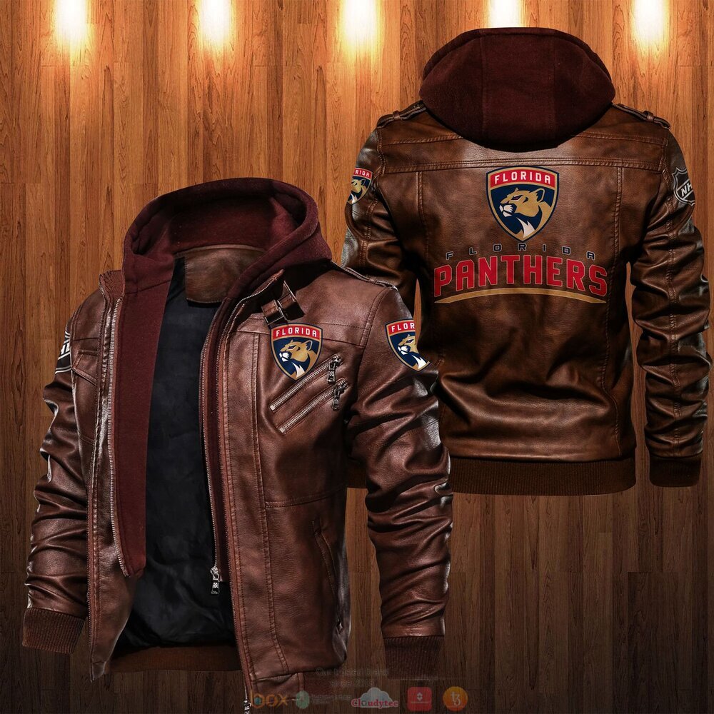 NHL Florida Panthers Leather Jacket 2 NHL Florida Panthers Leather Jacket 1