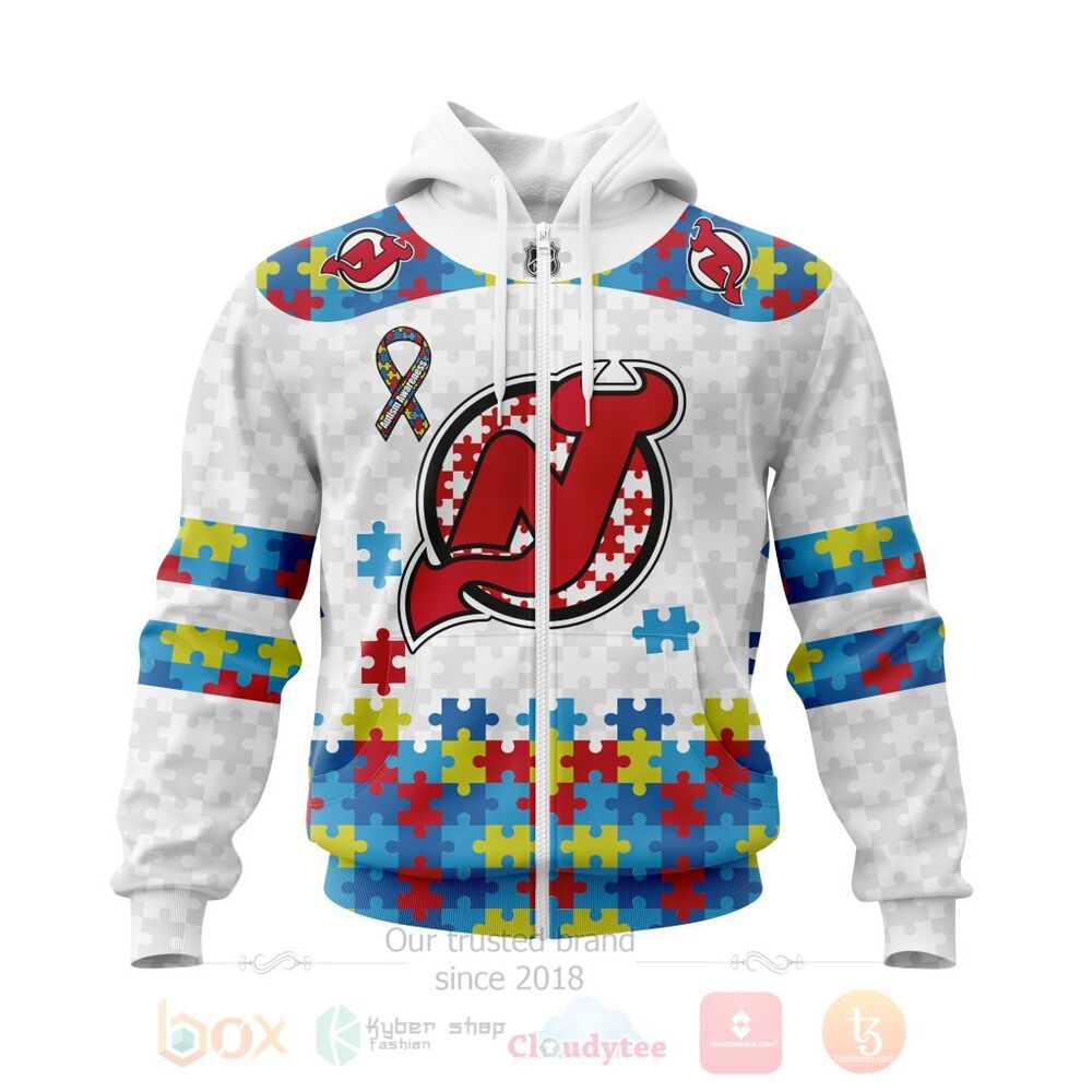 BEST Personalized Custom NHL New Jersey Devils Autism Awareness 3D All Over Printed Hoodie, Shirt 2 NHL New Jersey Devils Autism Awareness Personalized 3D Hoodie Shirt 1