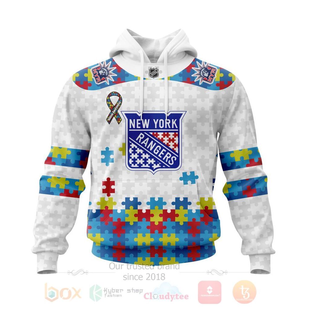 NHL New York Rangers Autism Awareness Personalized 3D Hoodie Shirt