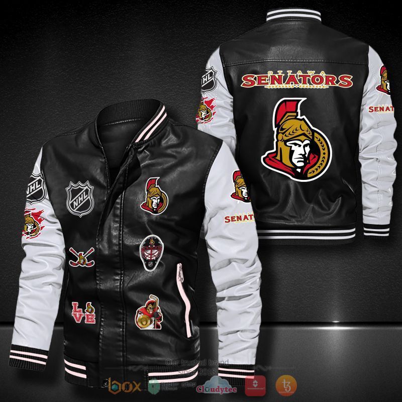 NHL Ottawa Senators logo team Bomber leather jacket