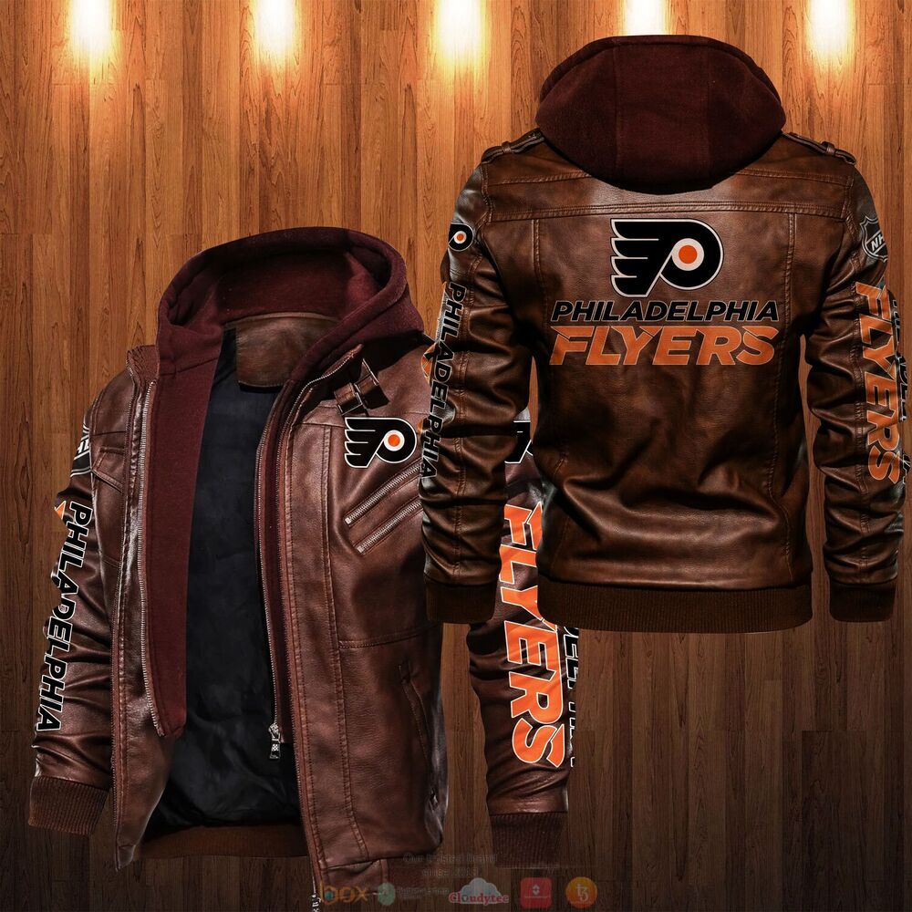NHL Philadelphia Flyers Leather Jacket 2 NHL Philadelphia Flyers Leather Jacket 1