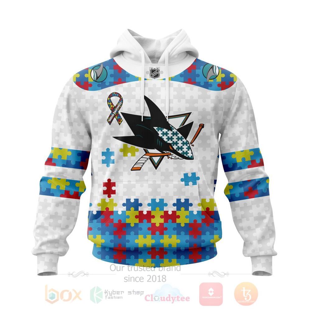 NHL San Jose Sharks Autism Awareness Personalized 3D Hoodie Shirt
