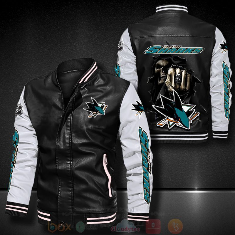 NHL San Jose Sharks Death Skulls Bomber Leather Jacket