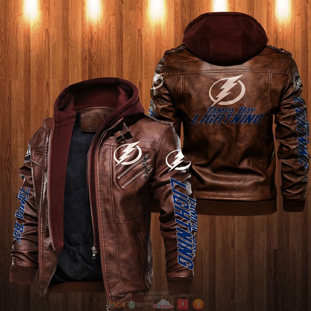 NHL Tampa Bay Lightning Leather Jacket 2 NHL Tampa Bay Lightning Leather Jacket 1