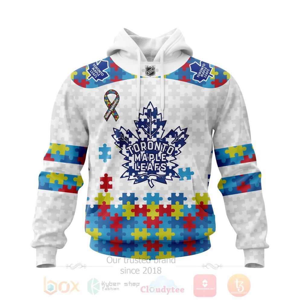 BEST Personalized Custom NHL Toronto Maple Leafs Autism Awareness 3D All Over Printed Hoodie, Shirt 1 NHL Toronto Maple Leafs Autism Awareness Personalized 3D Hoodie Shirt