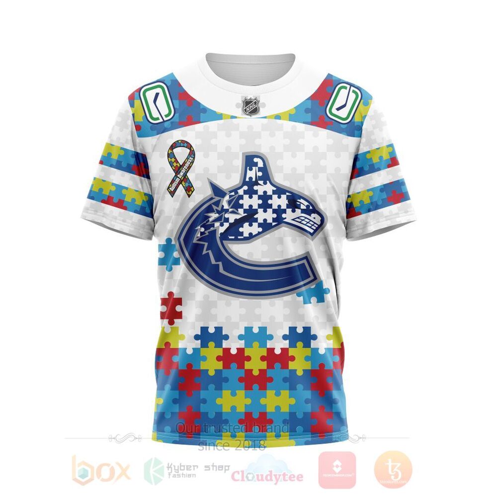 BEST Personalized Custom NHL Vancouver Canucks Autism Awareness 3D All Over Printed Hoodie, Shirt 4 NHL Vancouver Canucks Autism Awareness Personalized 3D Hoodie Shirt 1 2 3