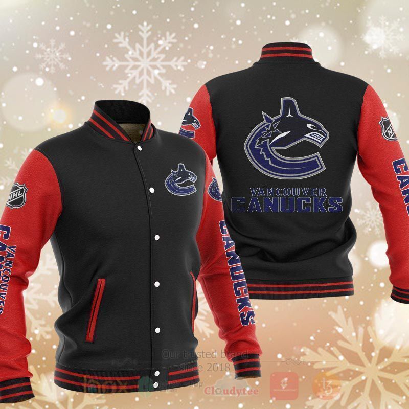 BEST NHL Vancouver Canucks 3D Baseball Jacket 3 NHL Vancouver Canucks Baseball Jacket 1 2