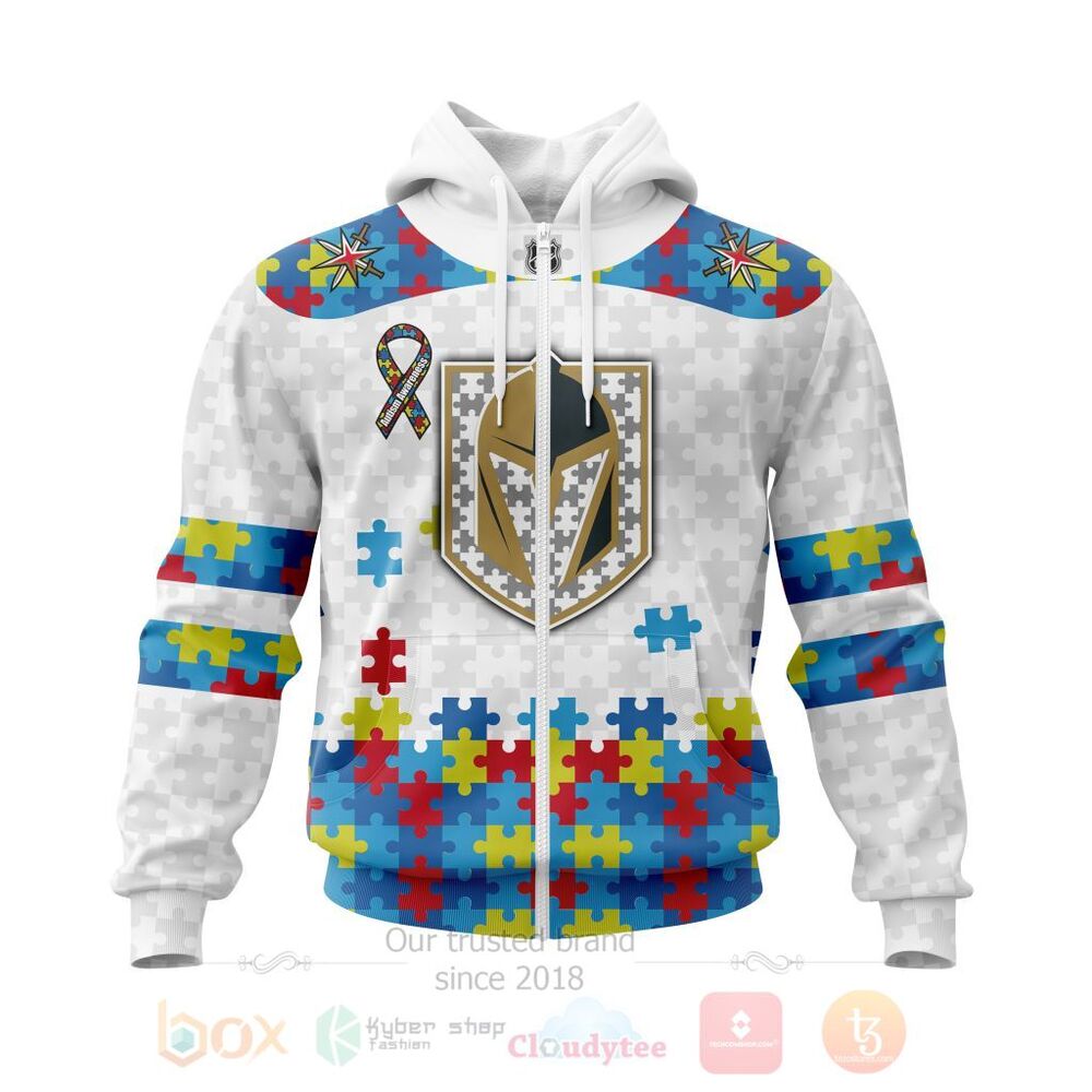 BEST Personalized Custom NHL Vegas Golden Knights Autism Awareness 3D All Over Printed Hoodie, Shirt 2 NHL Vegas Golden Knights Autism Awareness Personalized 3D Hoodie Shirt 1