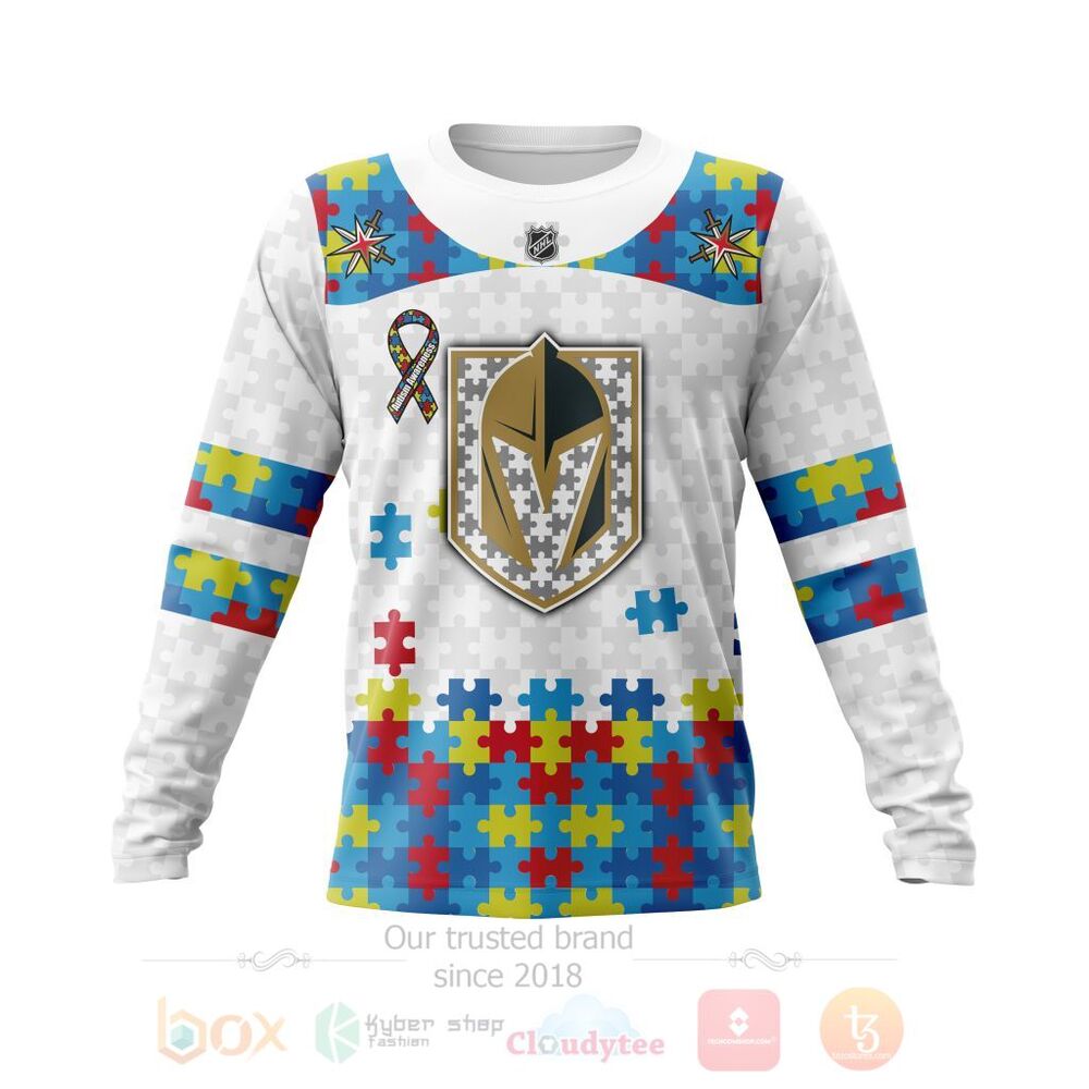 BEST Personalized Custom NHL Vegas Golden Knights Autism Awareness 3D All Over Printed Hoodie, Shirt 3 NHL Vegas Golden Knights Autism Awareness Personalized 3D Hoodie Shirt 1 2