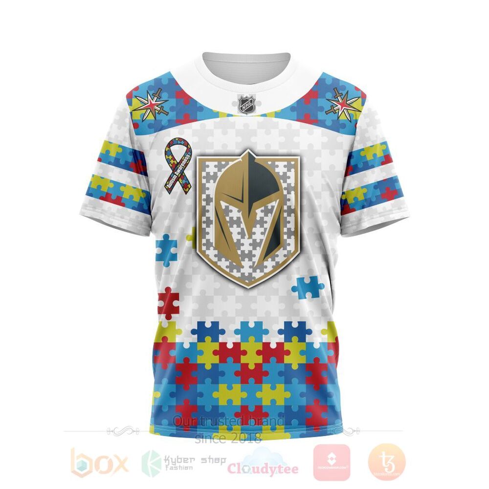 BEST Personalized Custom NHL Vegas Golden Knights Autism Awareness 3D All Over Printed Hoodie, Shirt 4 NHL Vegas Golden Knights Autism Awareness Personalized 3D Hoodie Shirt 1 2 3