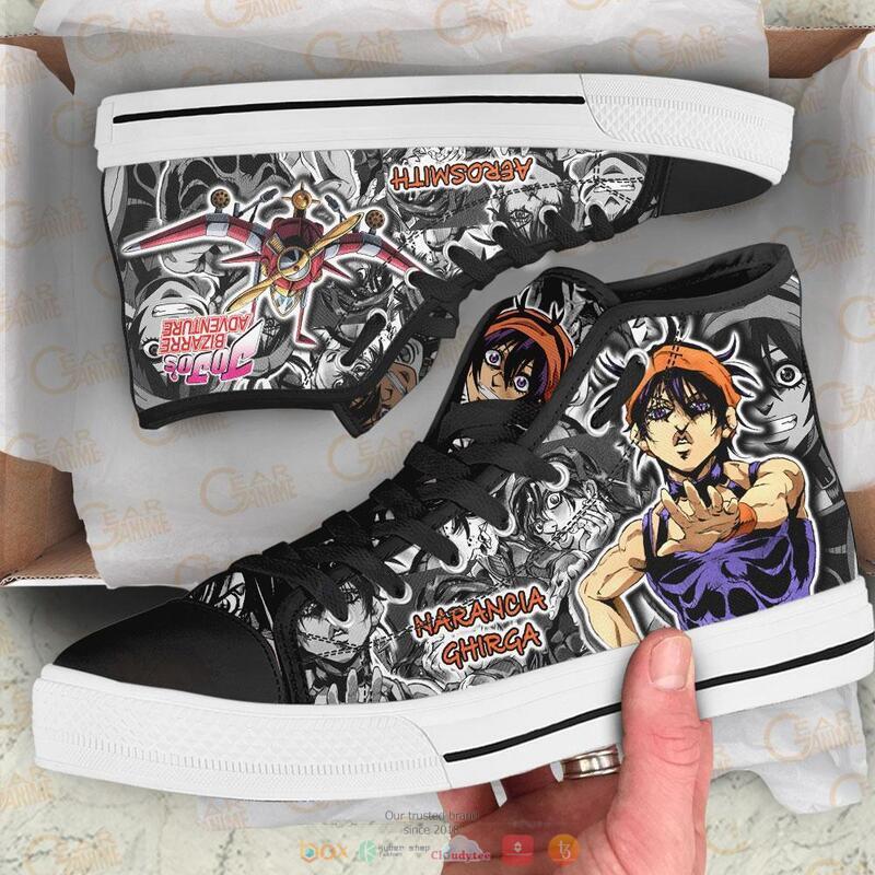 Narancia Ghirga Anime Jojos Birraze Adventure canvas high top shoes 1