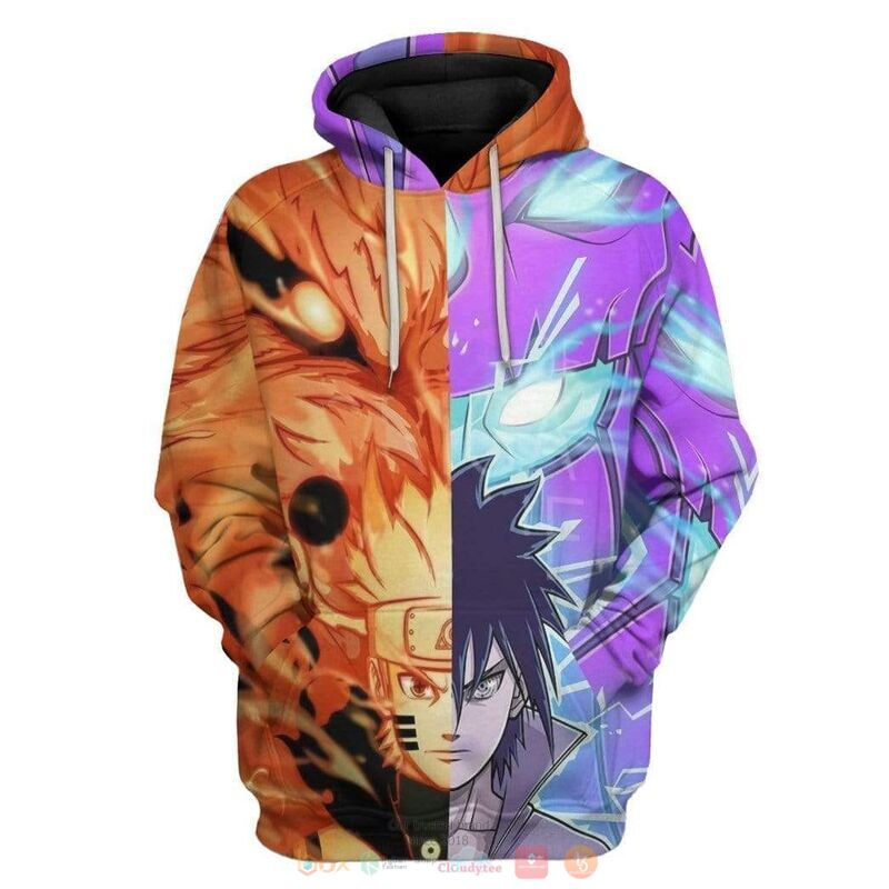 Naruto And Sasuke 3D Hoodie Zip Hoodie