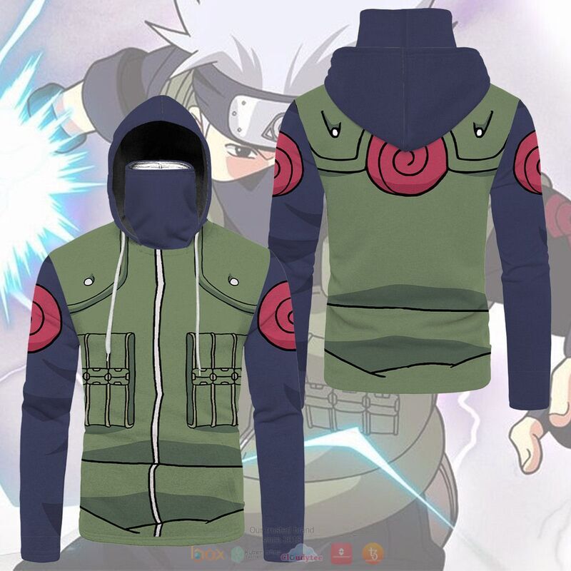 Naruto Hatake Kakashi 3D Hoodie Mask 3 Naruto Hatake Kakashi 3D Hoodie Mask 1 2