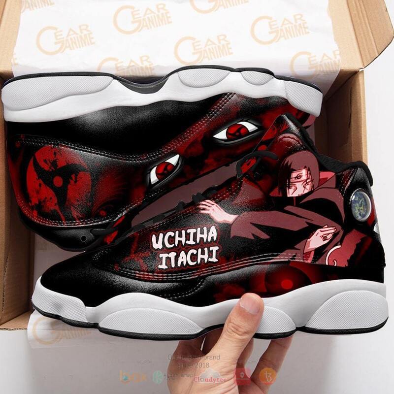 Naruto Itachi Sharingan Air Jordan 13 Sneaker Shoes 3 Naruto Itachi Sharingan Air Jordan 13 Sneaker Shoes 1 2