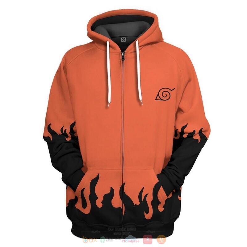 Naruto Light Pink 3D Hoodie, Zip Hoodie 2 Naruto Light Pink 3D Hoodie Zip Hoodie 1