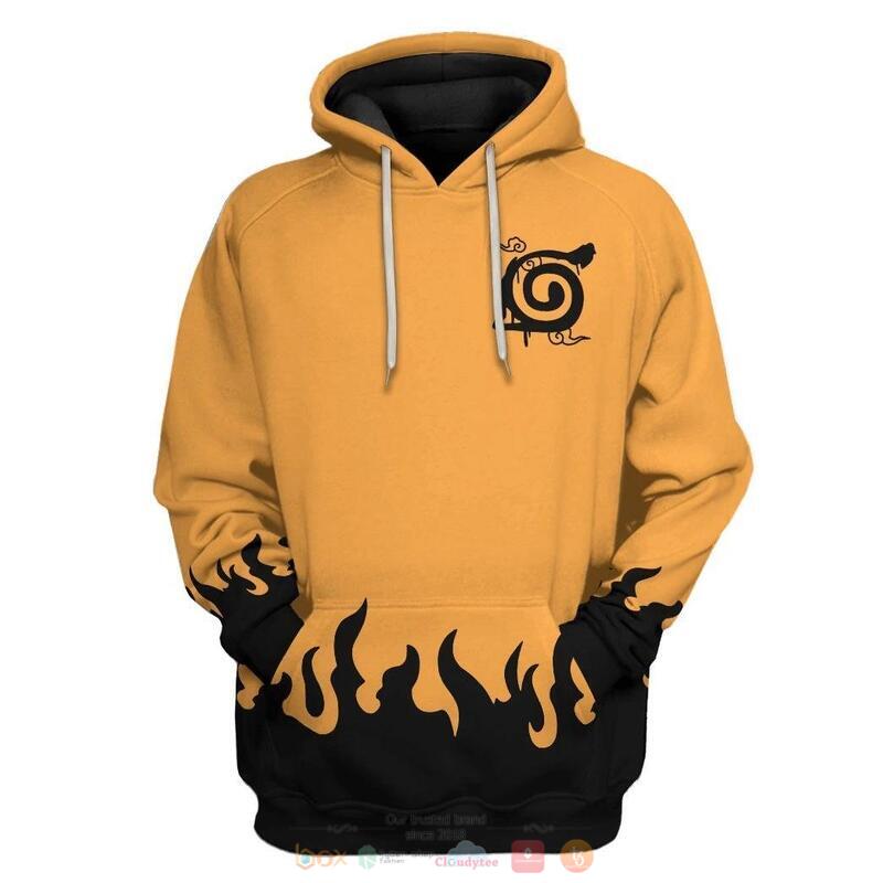 Naruto Orange 3D Hoodie Zip Hoodie