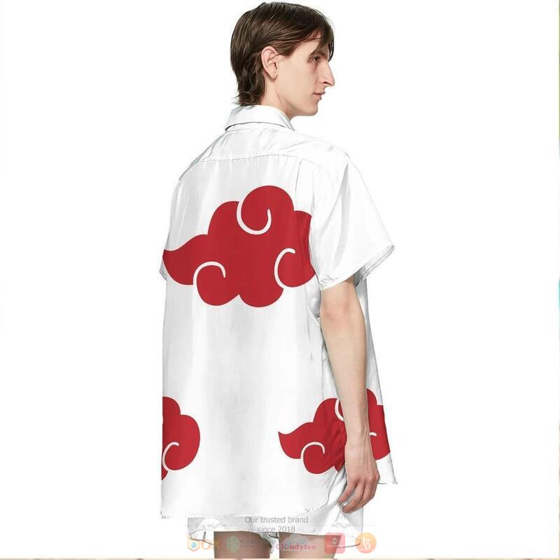 Naruto Shippuden White Akatsuki Hawaiian Shirt 4 Naruto Shippuden White Akatsuki Hawaiian Shirt 1 2 3