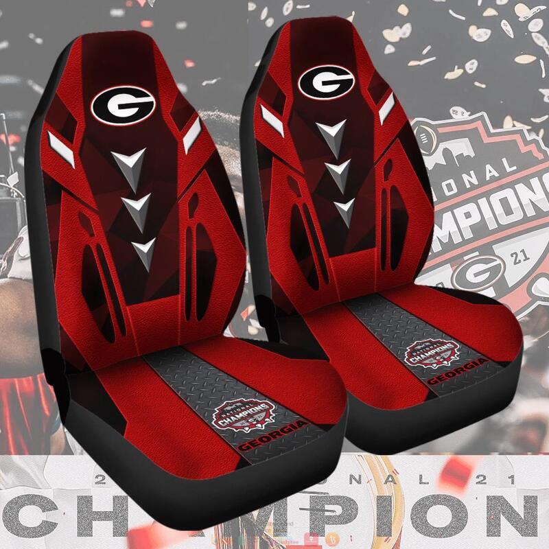 NEW National Champions 2021 Georgia Bulldogs red car seat cover 3 National Champions 2021 Georgia Bulldog red car seat cover 1 2