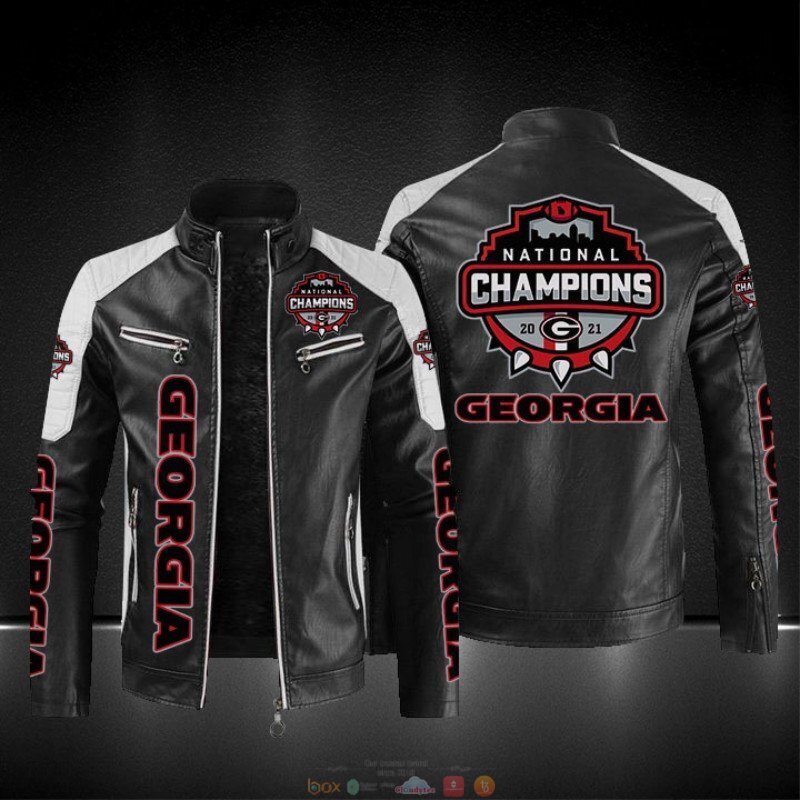National Champions Georgia Georgia Bulldogs block leather jacket 1