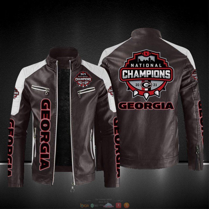 NEW National Champions Georgia Georgia Bulldogs block leather jacket 4 National Champions Georgia Georgia Bulldogs block leather jacket 1 2 3