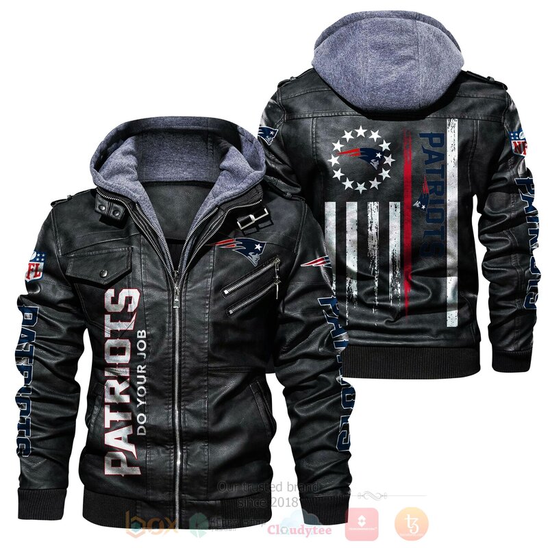 BEST National Football League New England Patriots Do Your Job 2D Leather PU Jacket 4 National Football League New England Patriots Do Your Job Leather Jacket