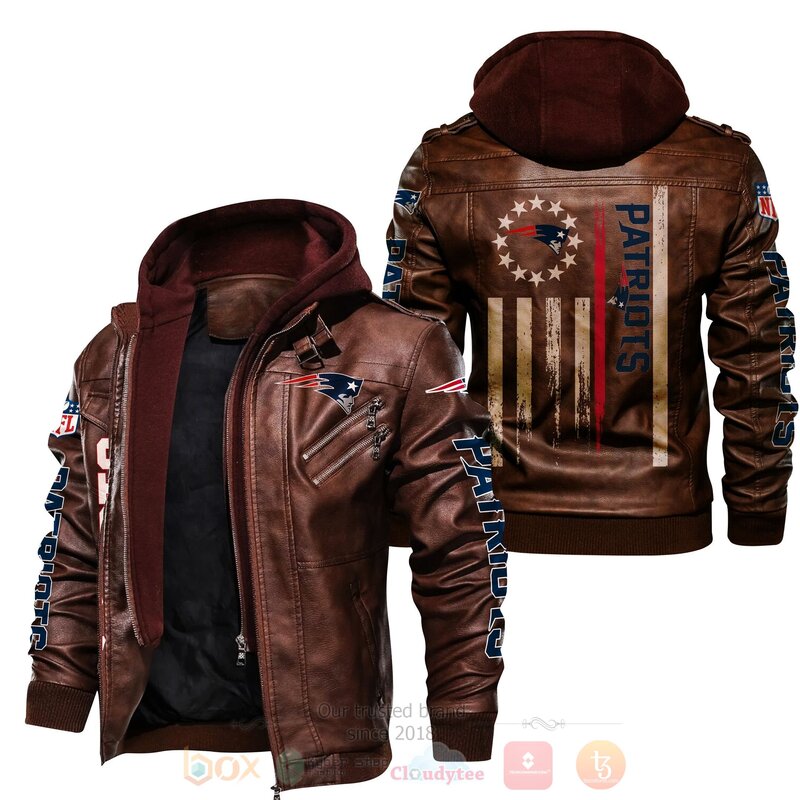 BEST National Football League New England Patriots Do Your Job 2D Leather PU Jacket 2 National Football League New England Patriots Do Your Job Leather Jacket 1